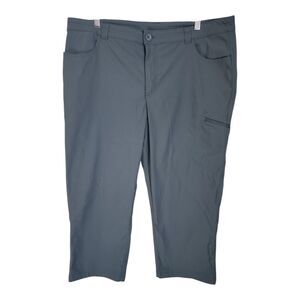 Eddie Bauer Tech Capri Pant Women's 16 Hiking Blue Nylon Stretch Performance